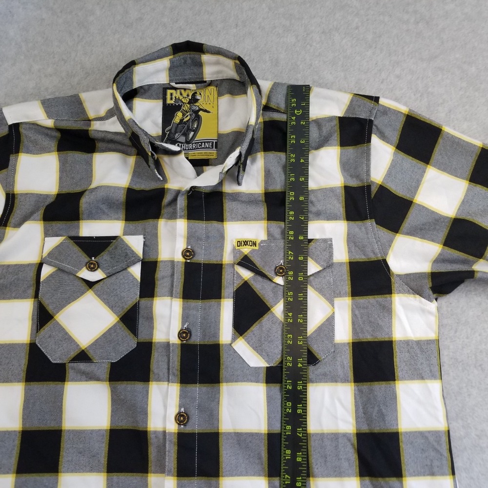 Dixxon Flannel Hurricane Shirt Mens Large Black Yellow Plaid D-Tech Motorcycle - Picture 6 of 7